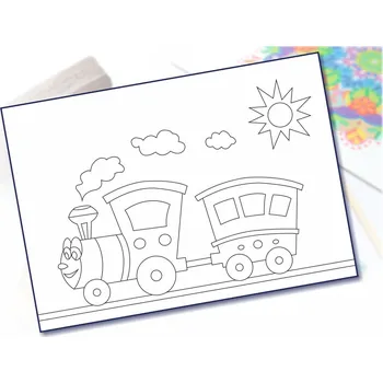 Radost v písku Šablona na pískování jednoduchý vláček Varianta: A3 (297 x 420 mm)