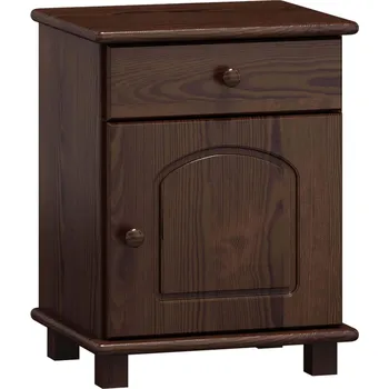 Noční stolek VOMAKS Noční stolek masiv borovice se skříňkou a zásuvkou MATYÁŠ Barva: moření ořech