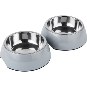 miska pro kočku ZooRoyal miska z melaminu S 160 ml sada 2 kusů Šedá 160 ml