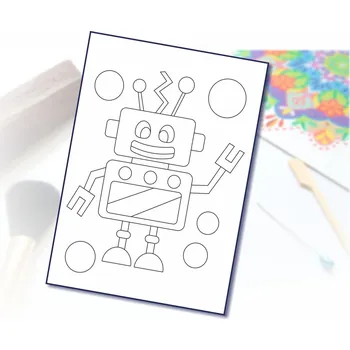 Radost v písku Šablona na pískování robůtek A6