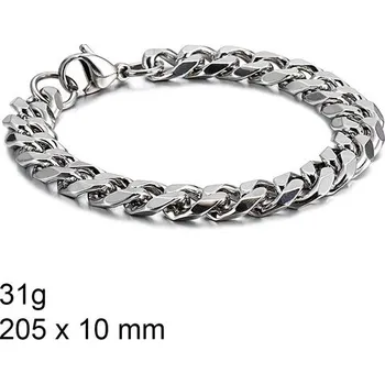 Náramek Ocelový náramek - Curb - 205 x 10 mm