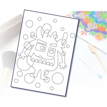 Radost v písku Šablona na pískování příšerka 2 Varianta: A5 (148 x 210 mm)