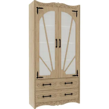 Knihovna Jandrew Rustikální dřevěná vitrína z masivu borovice Hanka jandre barevné odstíny: bez povrchové úpravy