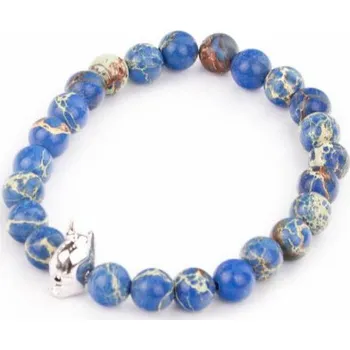 Náramek Oceánský jaspis (Batman stříbrný) - 8mm