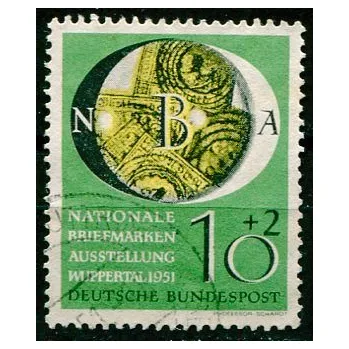 Poštovní známka (1951) MiNr. 141 - O - Německo - Národní výstava známek (NBA), Wuppertal