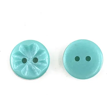 Knoflík GOM56, Knoflík, 13mm, mořská zeleň, se vzorem, 1ks