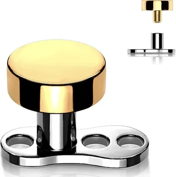 Piercing Šperky4U Kompletní microdermal piercing 1,2 mm - placka zlacená - MD027-GD