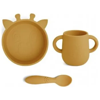 dětská jídelní sada Nuuroo Ebba Silikonový jídelní set - Dusty Yellow