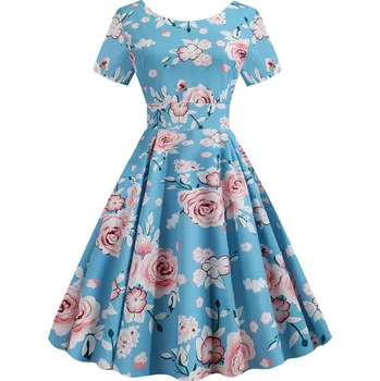 Dámské šaty Květované šaty ve stylu retro Velikost: L, Barva (Varianta): 1372-006