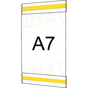 Plastová kapsa A7 na výšku typ C 2x pěnová samolepka PVC kapsa A7V - 2x pěnová samolepka - 1 ks