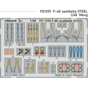 Plastikový model Eduard 1/48 F-4E seatbelts STEEL (MENG)