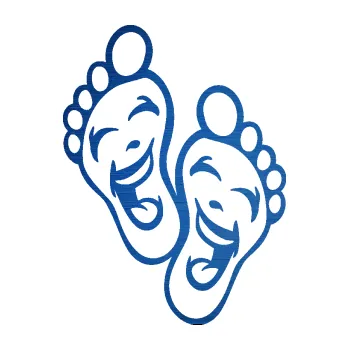 Samolepící dekorace SAMOLEPKA Nožičky 001 pravá s úsměvem (65 - škrábaný kov modrý) NA AUTO, NÁLEPKA, FÓLIE, POLEP, TUNING, VLASTNÍ TEXT, TISK, AUTOSAMOLEPKY.cz, POLEPY, OBRÁZEK, LOGO, SAMOLEPKY