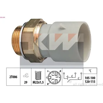 Ventilátor topení a klimatizace Teplotní spínač, větrák chladiče KW 550 649