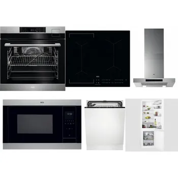 Set domácích spotřebičů AEG BSK792380M + AEG Mastery Bridge IKE64441IB + AEG Mastery DBB5660HM + AEG Mastery MSB2547D-M + AEG FSK73607Z + AEG Mastery NoFrost SCB618F6TS