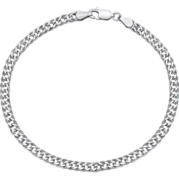 Šperk Stříbrný náramek Double Rombo 4mm 22 cm