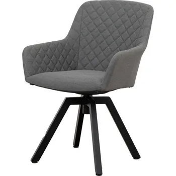 Jídelní židle Doppler PARIS LIKA-TEX® - luxusní otočné zahradní křeslo - šedé, hliník + textílie LIKA-TEX