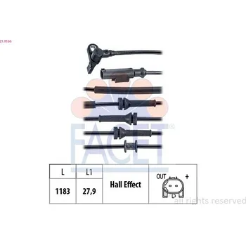 Přislušenství brzdového systému Snímač, počet otáček kol FACET 21.0166