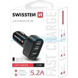 SWISSTEN autonabíječka (12 i 24V) - 3x USB (5,2A) a zpět 38 Kč s ATC Clubem