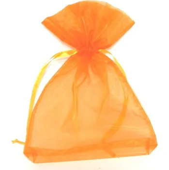 Dárková taška Dárkový sáček organzový BEAUTY ORGANDY oranžový 20 x 28cm (Dárkový sáček organzový, průsvitný, se zatahovací šňůrkou)