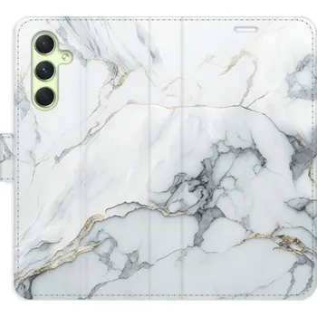 Pouzdro na mobilní telefon Flipové pouzdro iSaprio - SilverMarble 15 - Samsung Galaxy A54 5G