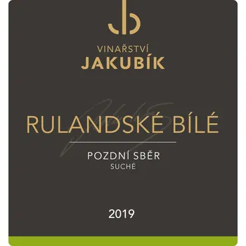 Víno Vinařství Jakubík Rulandské bílé 2019 0,75 litru