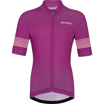 cyklistický dres HOLOKOLO Cyklistický dres s krátkým rukávem - FLOW JUNIOR - vícebarevná/růžová M-145cm
