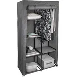HomeLife Textilní šatní skříň s policemi šedá