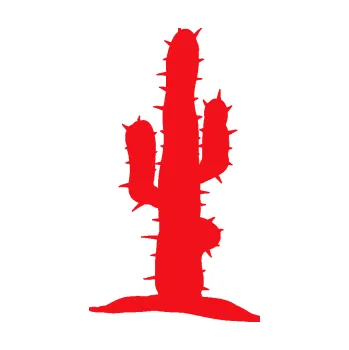 Samolepící dekorace SAMOLEPKA Kaktus 002 pravá (10 - červená) NA AUTO, NÁLEPKA, FÓLIE, POLEP, TUNING, VLASTNÍ TEXT, TISK, AUTOSAMOLEPKY.cz, POLEPY, OBRÁZEK, LOGO, SAMOLEPKY