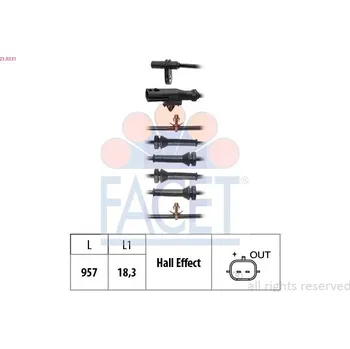 Přislušenství brzdového systému Snímač, počet otáček kol FACET 21.0231
