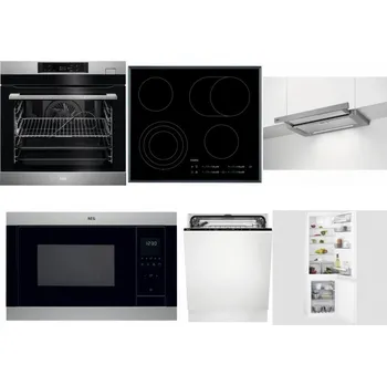 Set domácích spotřebičů AEG BSK782380M + AEG Mastery DirectTouch HK654070FB + AEG DPE5660M + AEG Mastery MSB2547D-M + AEG FSK73607Z + AEG Mastery NoFrost SCB618F6TS