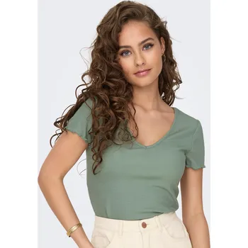 Dámské tričko Only dámské zkrácené triko Kika zelené Velikost: XS