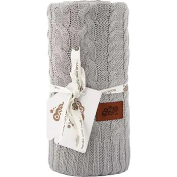 Dětská deka DETEXPOL Pletená bavlněná deka do kočárku šedá Bavlna, 80/100 cm