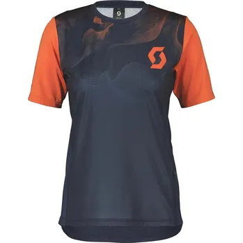 cyklistický dres SCOTT Cyklistický dres s krátkým rukávem - TRAIL VERTIC SS LADY - oranžová/modrá XS