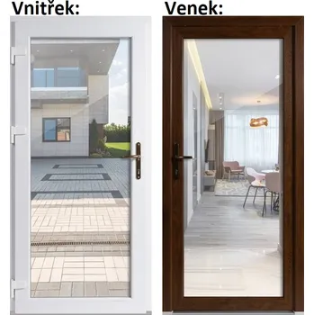 Vchodové dveře Vchodové dveře plastové Soft 3/3 sklo Čiré zlatý dub/bílá 100x210 cm, levé