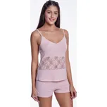 Luisa Moretti Dámské bambusové pyžamo SOFIA, Růžová, V dárkovém boxu, Bambusové vlákno 100%, S krajkou - vel. XL