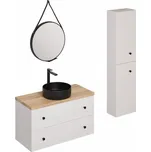 Koupelnová sestava s umyvadlem včetně umyvadlové baterie, vtoku a sifonu Naturel Forli bílá KSETFORLI1