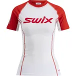 Dámské triko kr.rukáv SWIX Roadline RaceX, bright white/fiery red|M
