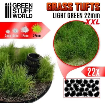Plastikový model Grass Tufts XXL – samolepící drny světle zelené, 22mm (22 ks)