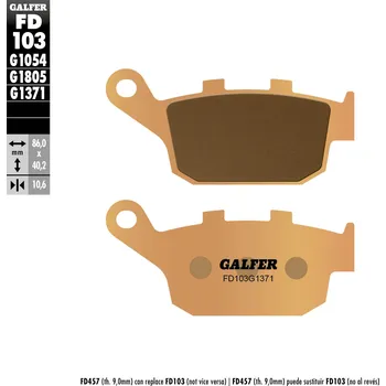 Brzdová destička GALFER brzdové destičky KH140 sintrované barva zlatá STREET (GALFER brzdové destičky KH140 sintrované barva zlatá STREET)