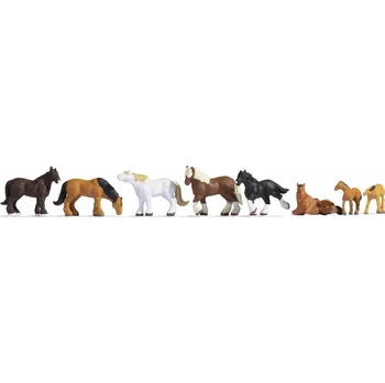 Modelová železnice Postavičky Koně tažné TT - Noch 45762 (Figurky H0 1:87)