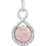 Stříbrný přívěsek s pravým růženínem a Brilliance Zirconia JST14710PRO