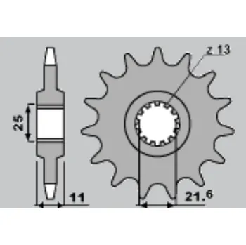Řetězová sada pro motocykl CHT řetězové kolo přední 2142 16 YAMAHA R6 06-14 (525) (CHT řetězové kolo přední 2142 16 YAMAHA R6 06-14 (525))