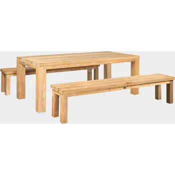 Zahradní sestava FaKOPA s. r. o. FLOSS RECYCLE - masivní stůl z recyklovaného teaku 180 x 100 cm (plná deska), teak