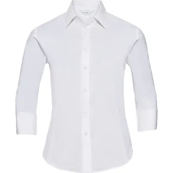 Dámská košile Dámská elastická košile s 3/4 rukávem Russell 946F, barva white vel. L