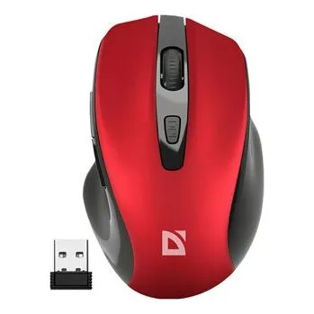 Myš Defender Myš PRIME MB-053, 1600DPI, 2.4 [GHz], optická, 6tl., bezdrátová, červená, 1 ks AA (52052)