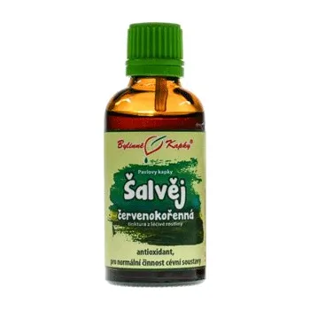 Doplněk stravy Bylinné kapky, s.r.o. Šalvěj červenokořenná - Dan Shen kořen - bylinné kapky (tinktura) 50ml