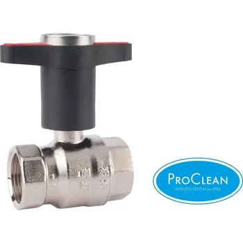 Stavebniny Kulový kohout "MODUL" HERZ motýl s teploměrem (plast - červené značení), PN25, DN50, vnitřní-závitová vsuvka, s ucpávkou 1220166 + 3 roky záruka