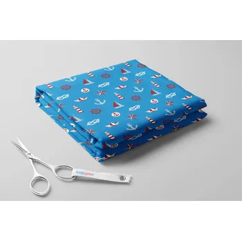 Fleece antipiling, Námořnický motiv Barva: Tyrkysová