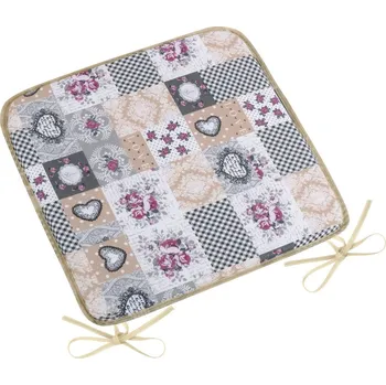 Bellatex Sedák DITA hladký Patchwork love, 40 x 40 cm, šedá