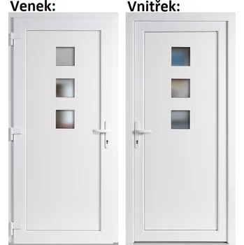 Vchodové dveře Plastové vchodové dveře Soft Ella bílé 100x210 cm, levé, otevírání VEN